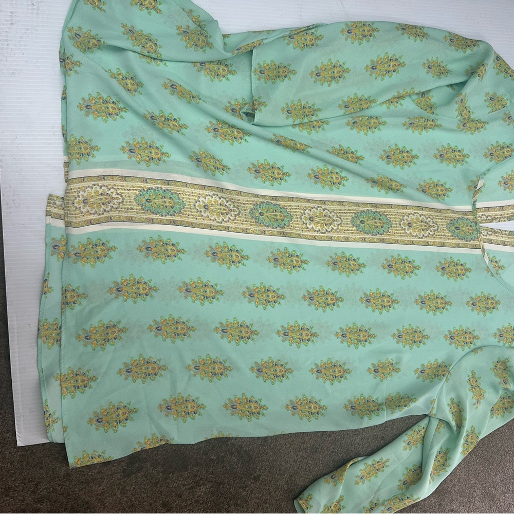 Rose & Olive Mint Green Floral Blouse